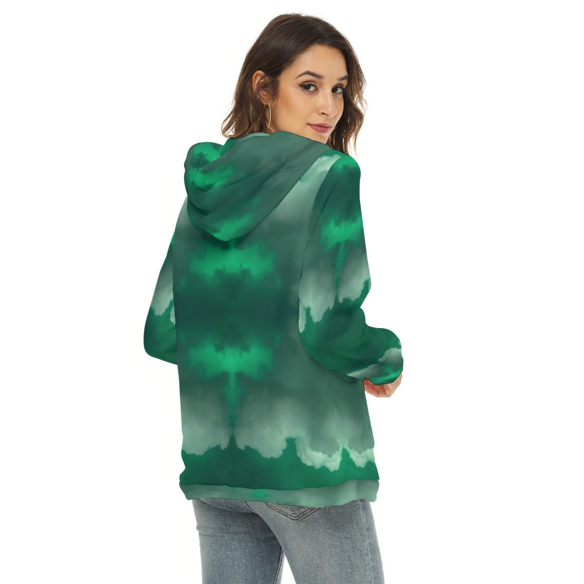 Women's Borg Fleece Hoodie With Half Zip
