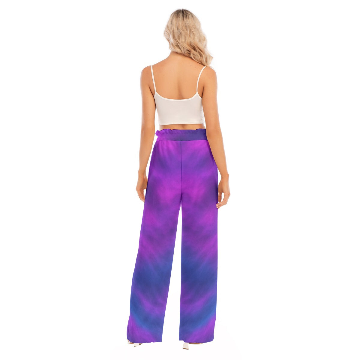 Women's Waist Fungus Edge Wide-leg Pants