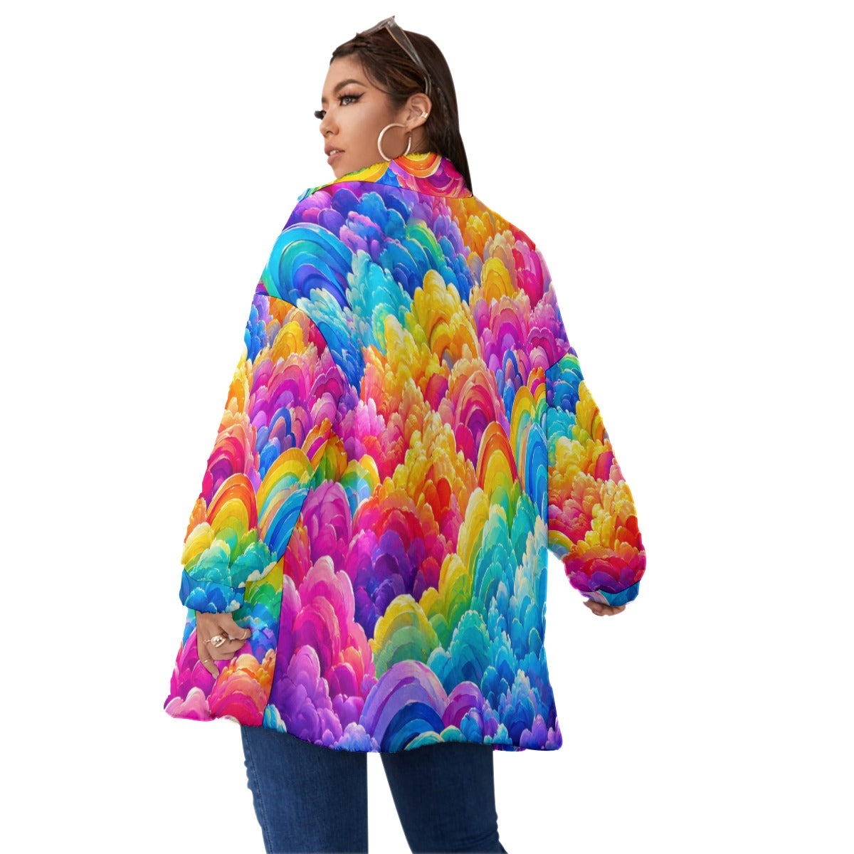 Unisex Borg Fleece Stand-up Collar Coat With Zipper Closure(Plus Size)