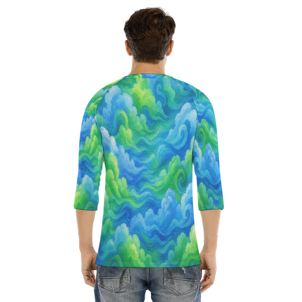 Men's Bracelet Sleeve T-shirt With Button Closure - view 4