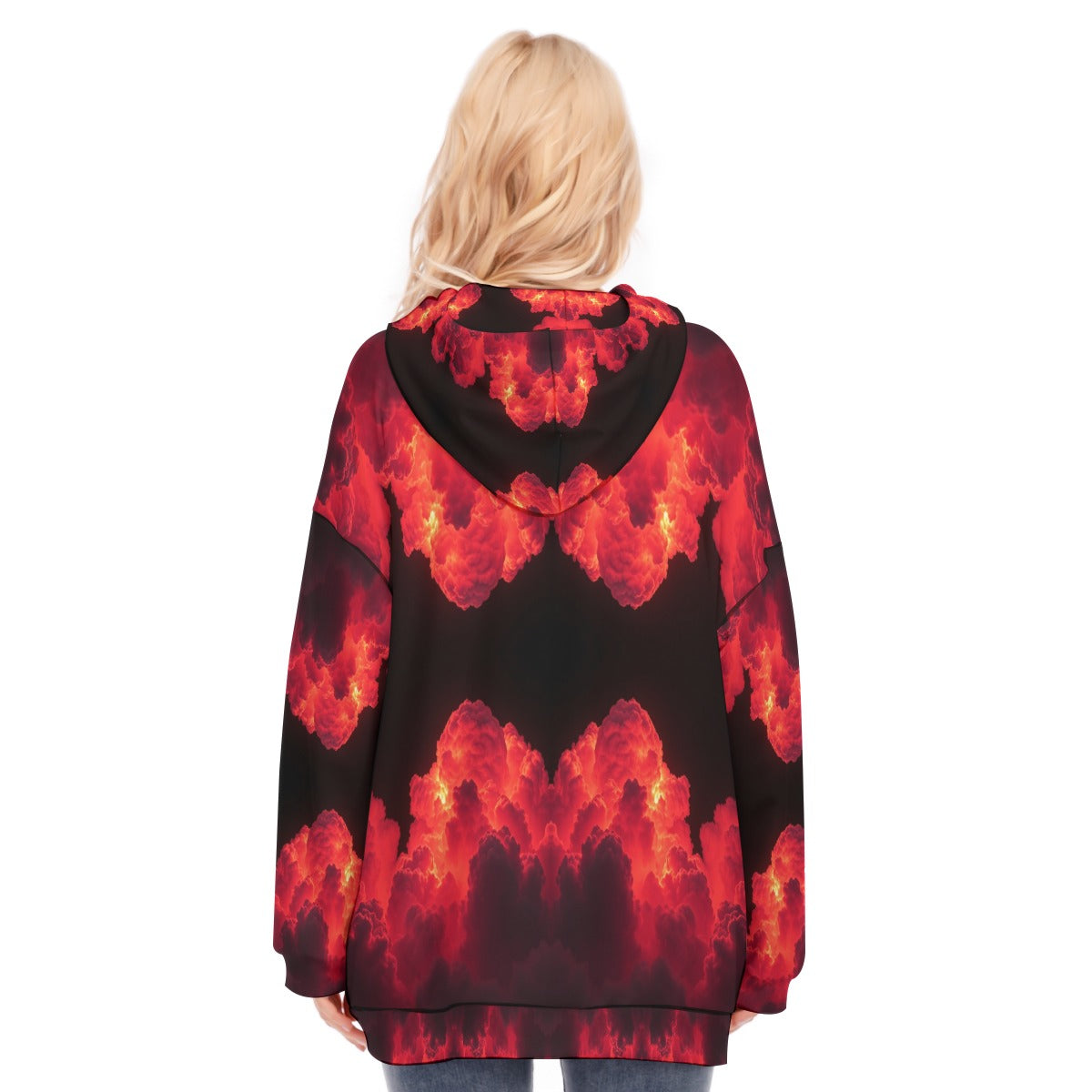 Women's Long Hoodie With Zipper Closure