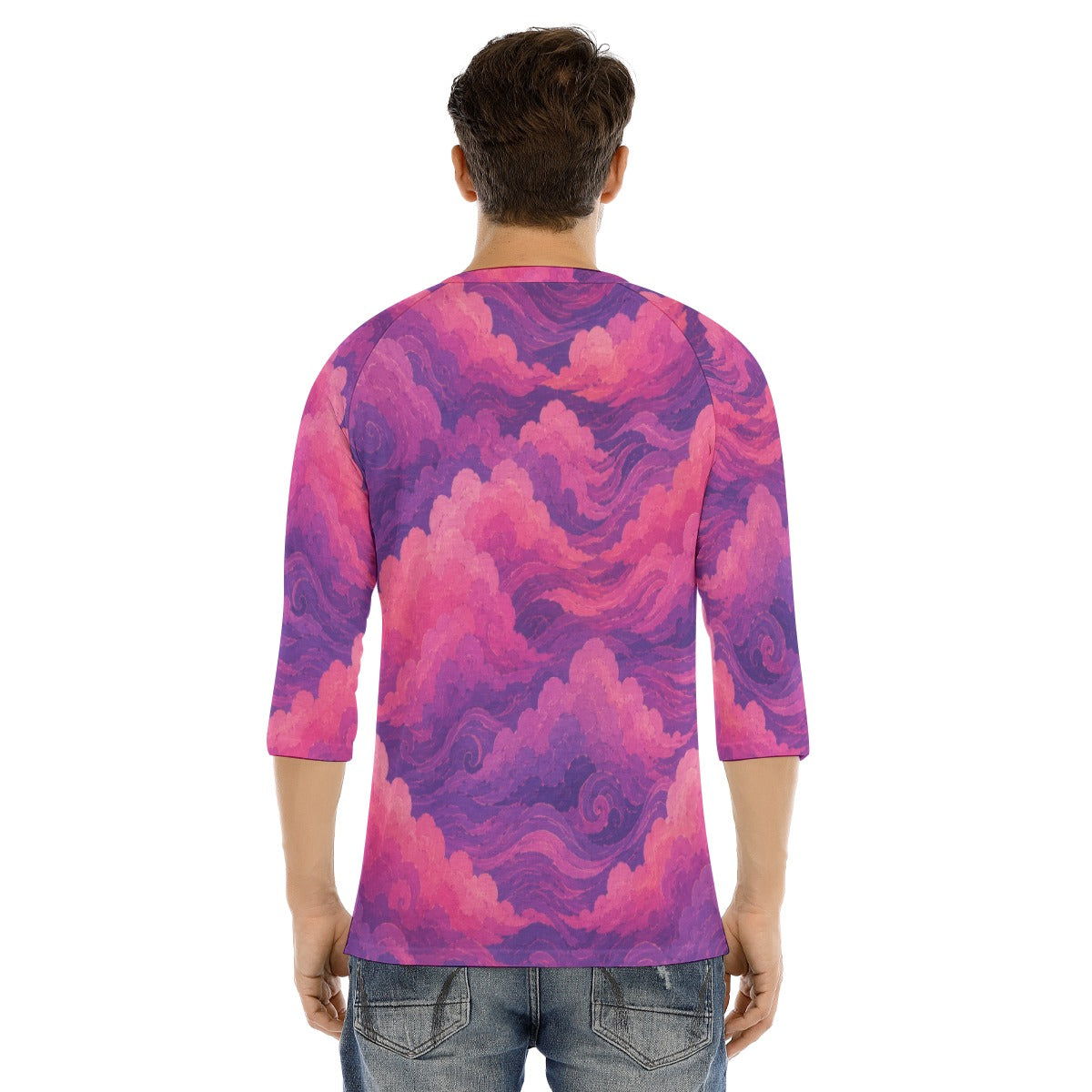 Men's Bracelet Sleeve T-shirt With Button Closure - view 4