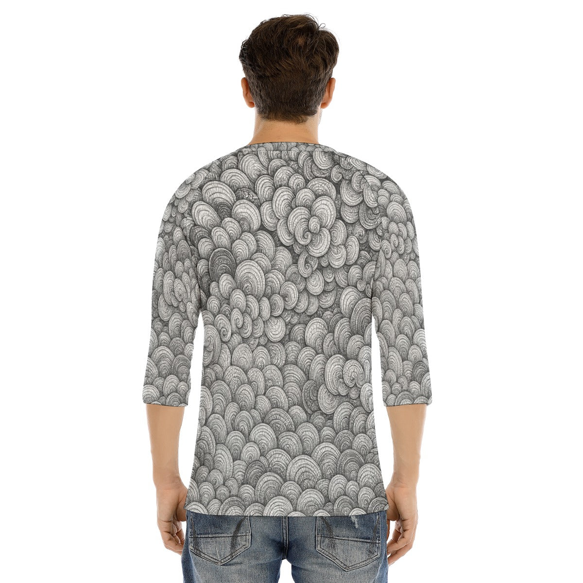 Men's Bracelet Sleeve T-shirt With Button Closure - view 4