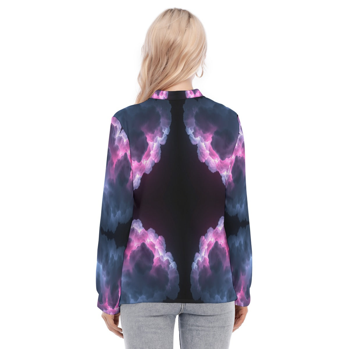 Women's Long Sleeve Blouse With Button Closure