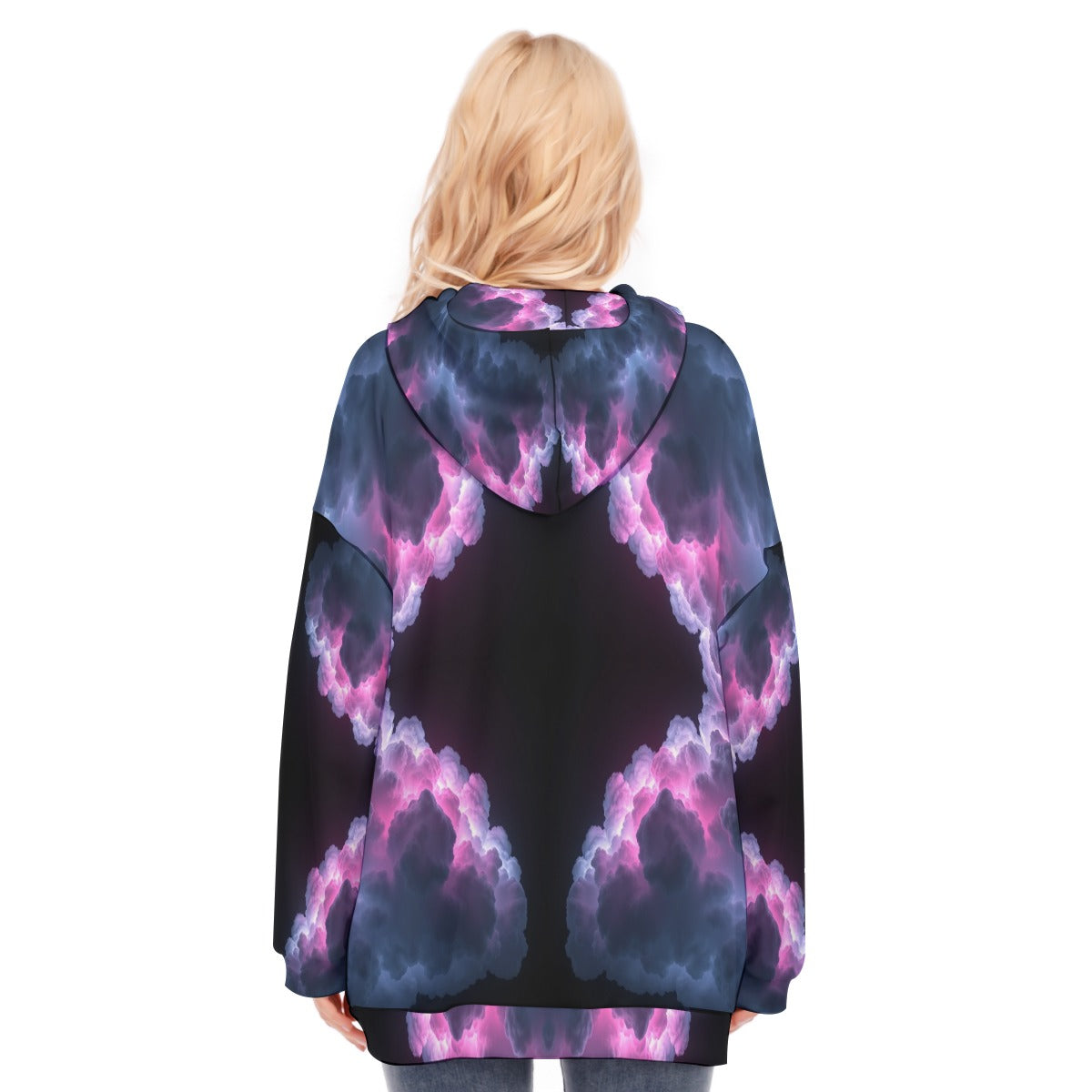 Women's Long Hoodie With Zipper Closure