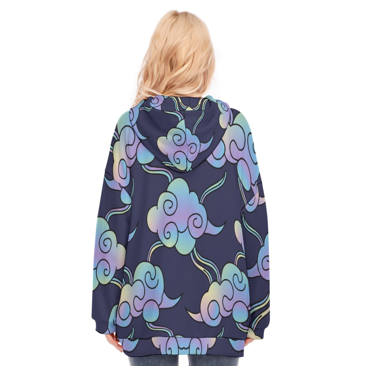 Women's Long Hoodie With Zipper Closure