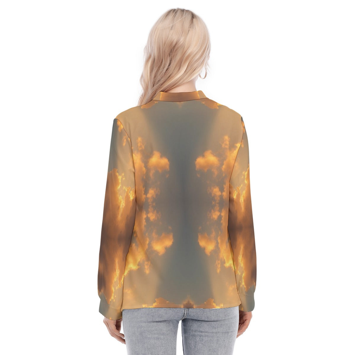 Women's Long Sleeve Blouse With Button Closure