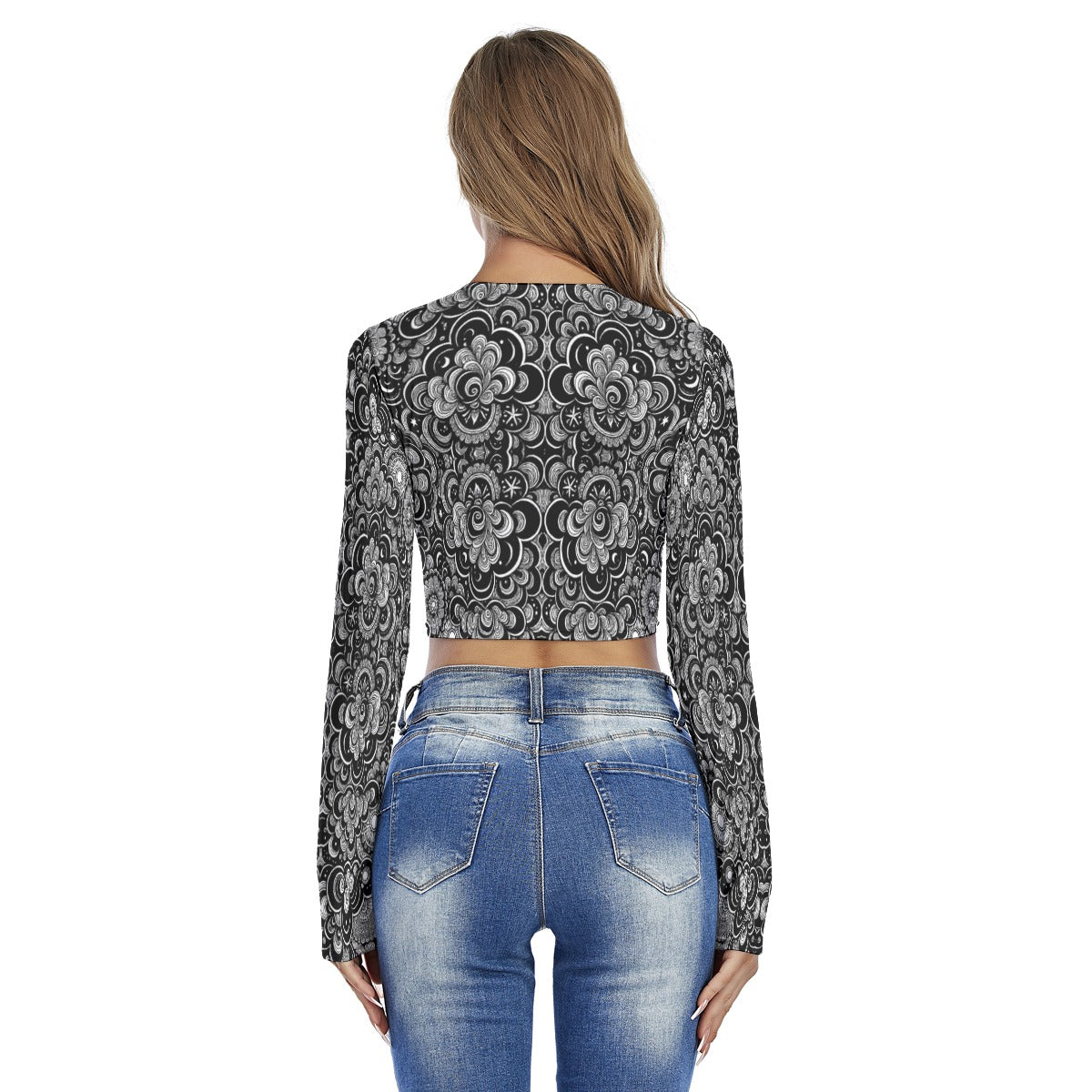Women's Round Neck Crop Top T-Shirt