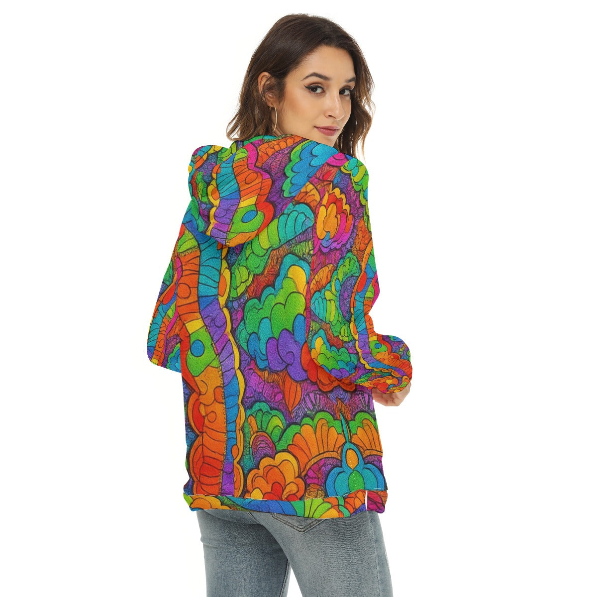 Women's Borg Fleece Hoodie With Half Zip