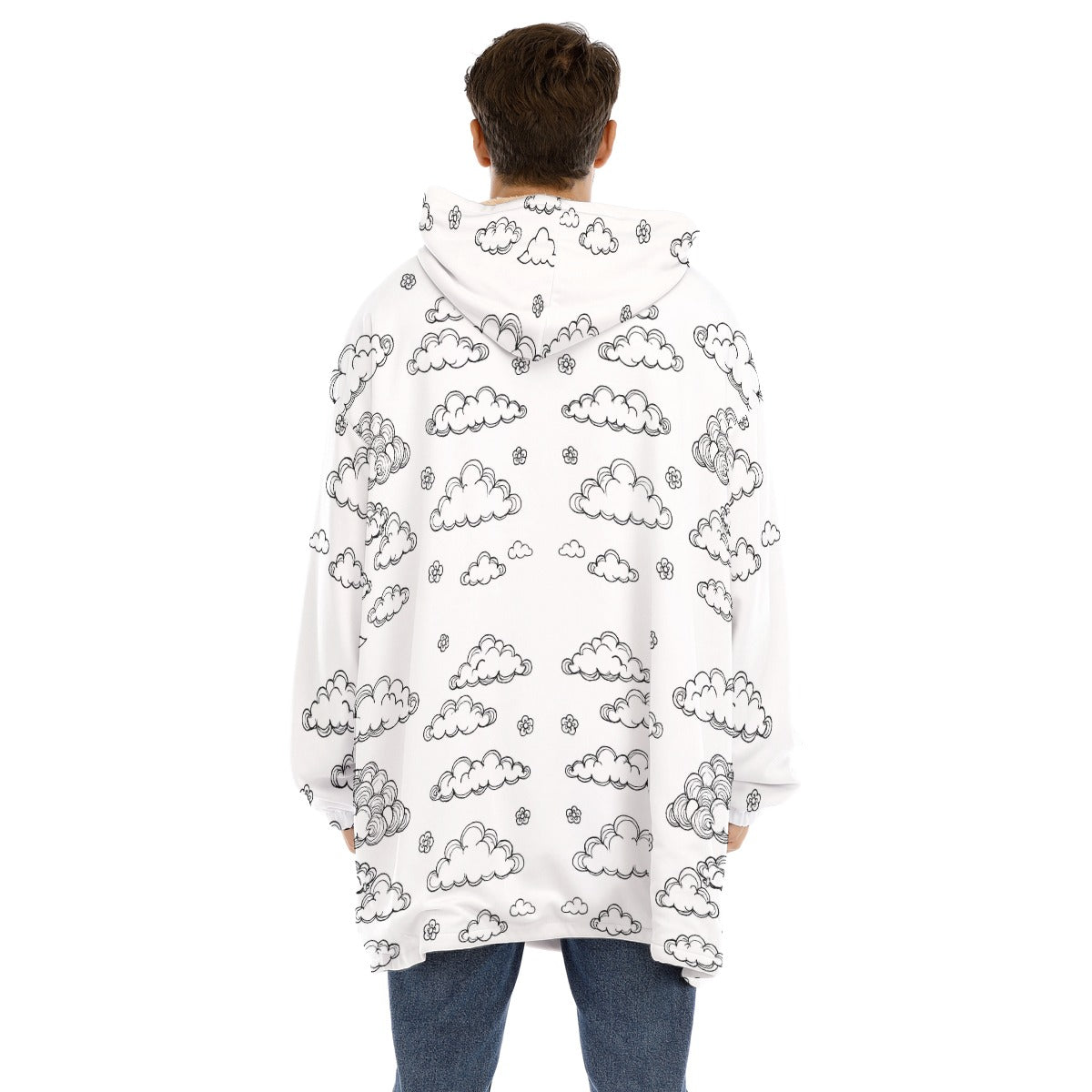Unisex Sherpa Fleece Hoodie Blanket