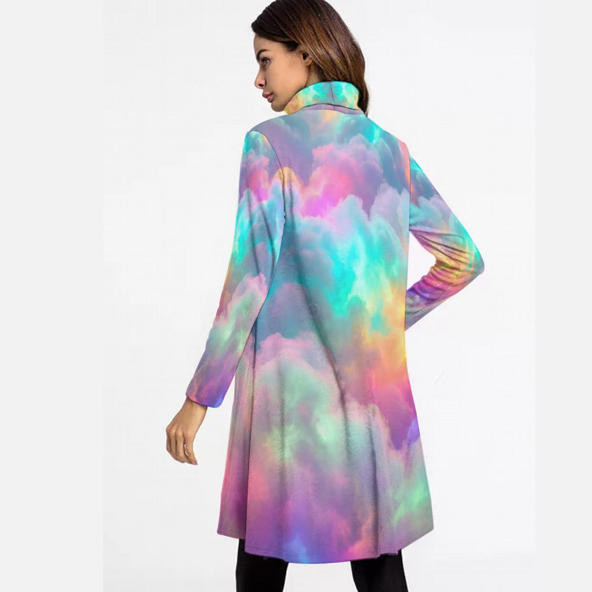 Women's High Neck Dress With Long Sleeve
