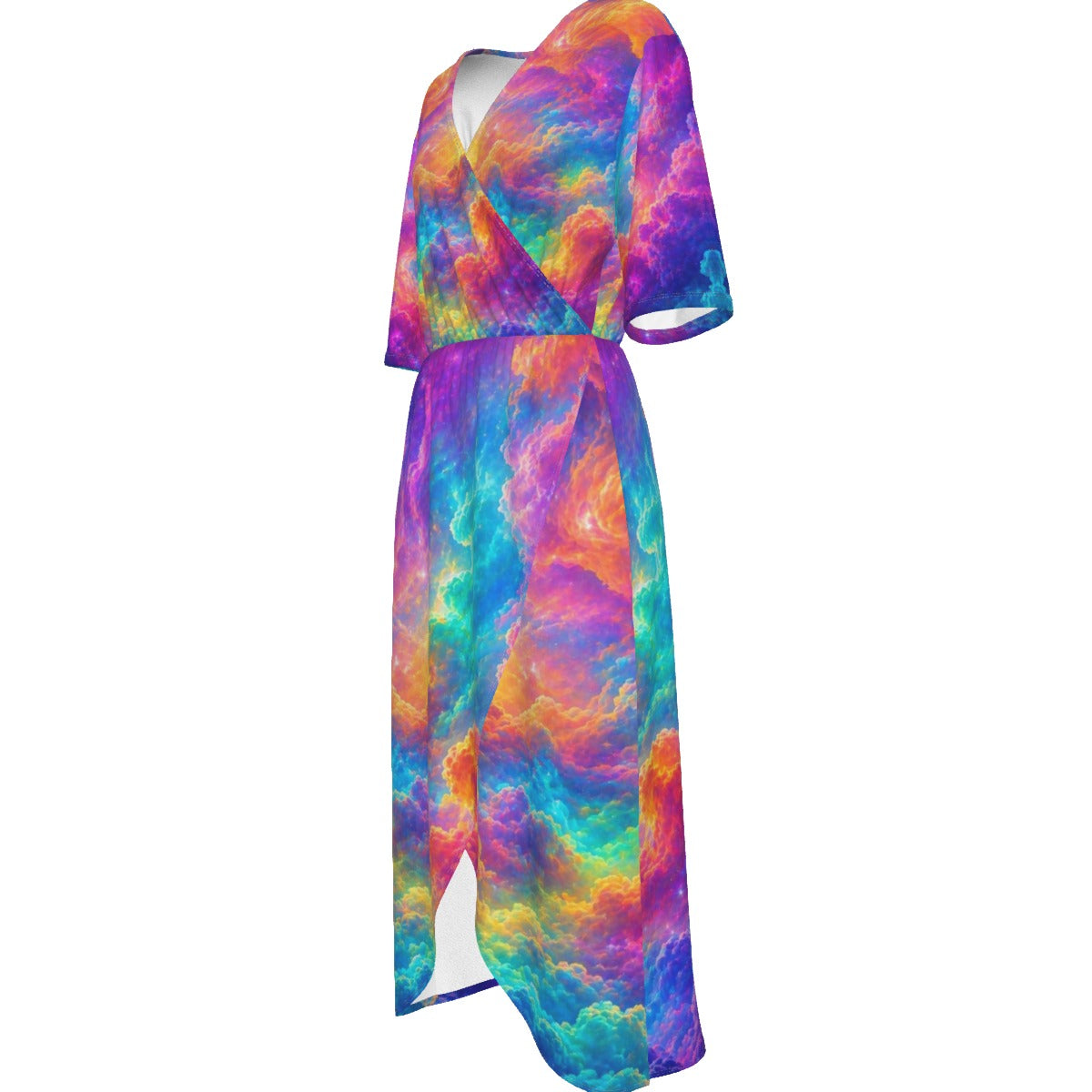 Women's Short Sleeve V-neck Dress