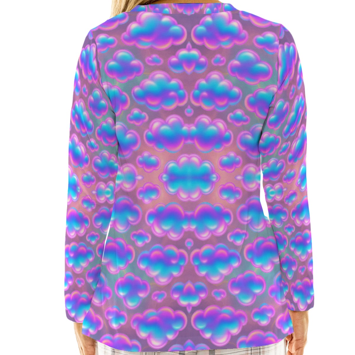 Women's Loose V-Neck T-Shirt With Long Sleeve