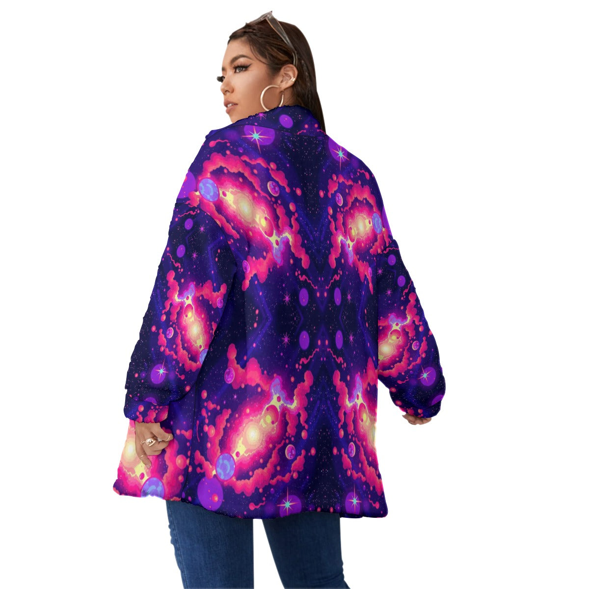 Unisex Borg Fleece Stand-up Collar Coat With Zipper Closure(Plus Size)