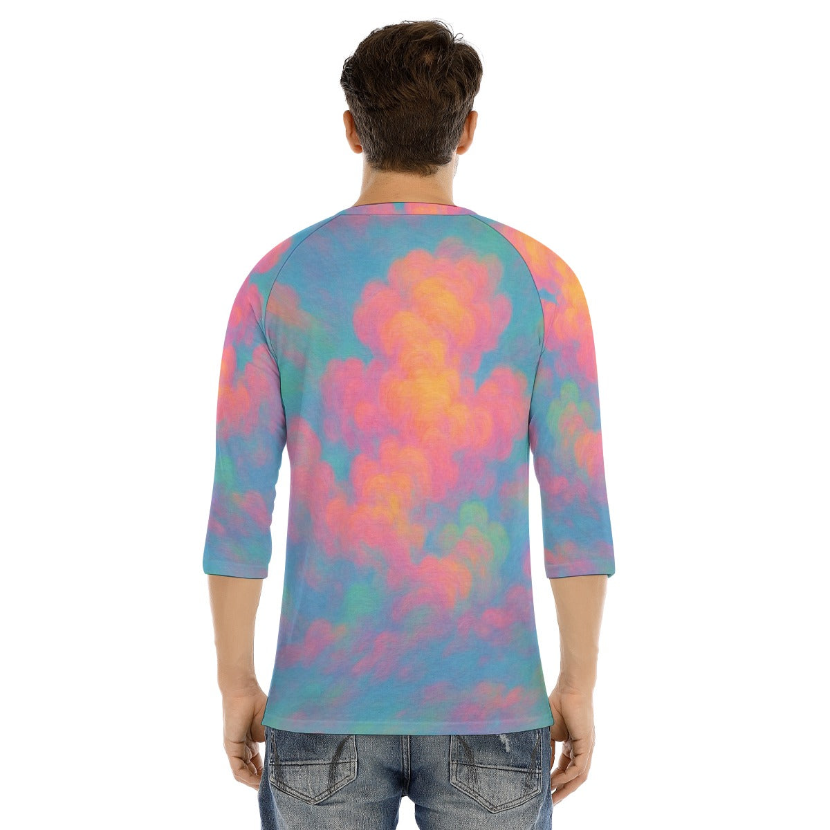 Men's Bracelet Sleeve T-shirt With Button Closure - view 4