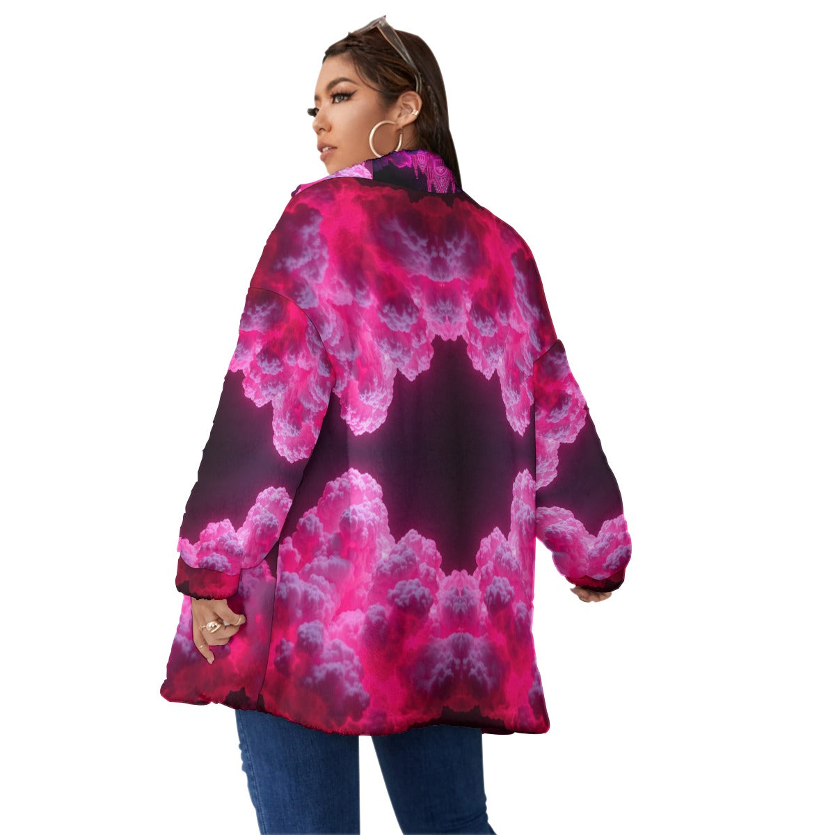 Unisex Borg Fleece Stand-up Collar Coat With Zipper Closure(Plus Size)