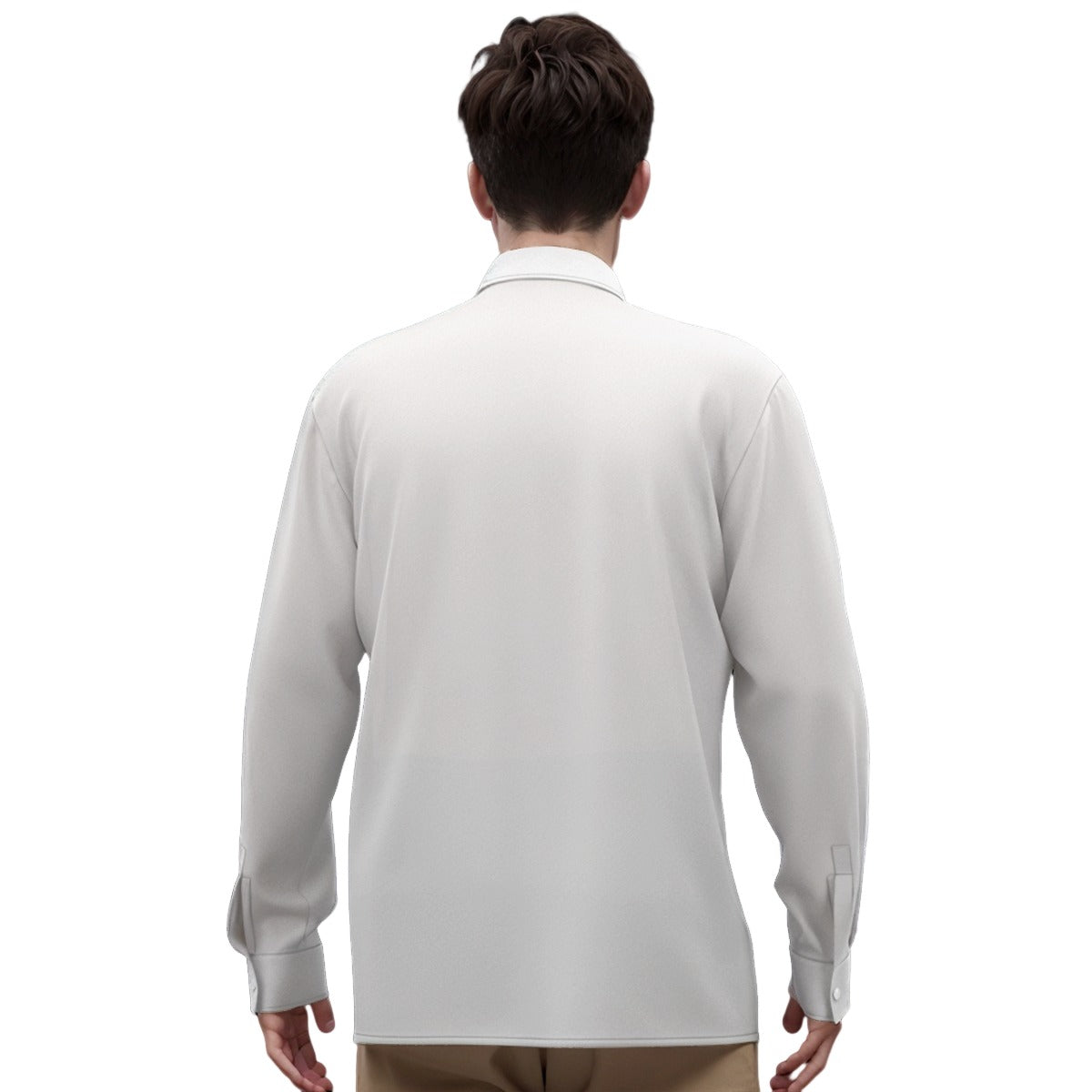 Men's Imitation Silk Long-Sleeved Shirt