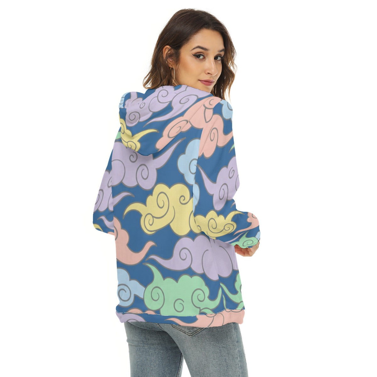 Women's Borg Fleece Hoodie With Half Zip