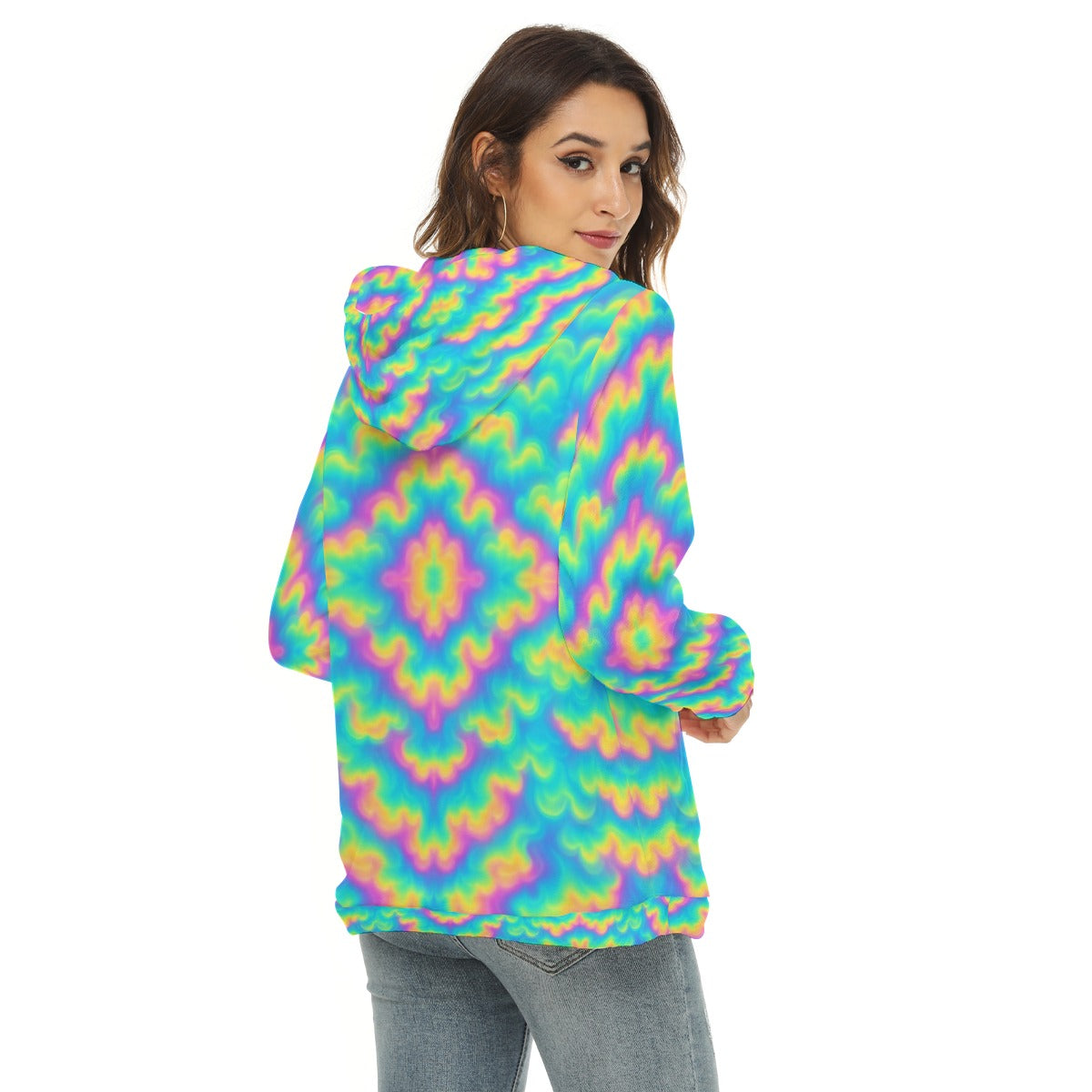 Women's Borg Fleece Hoodie With Half Zip