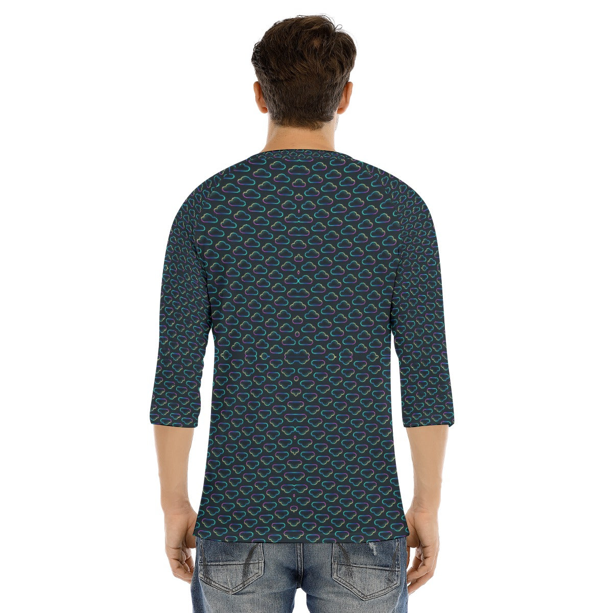 Men's Bracelet Sleeve T-shirt With Button Closure - view 4
