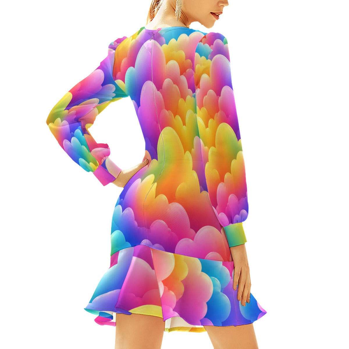 Women's Ruffle Hem Skinny Dress