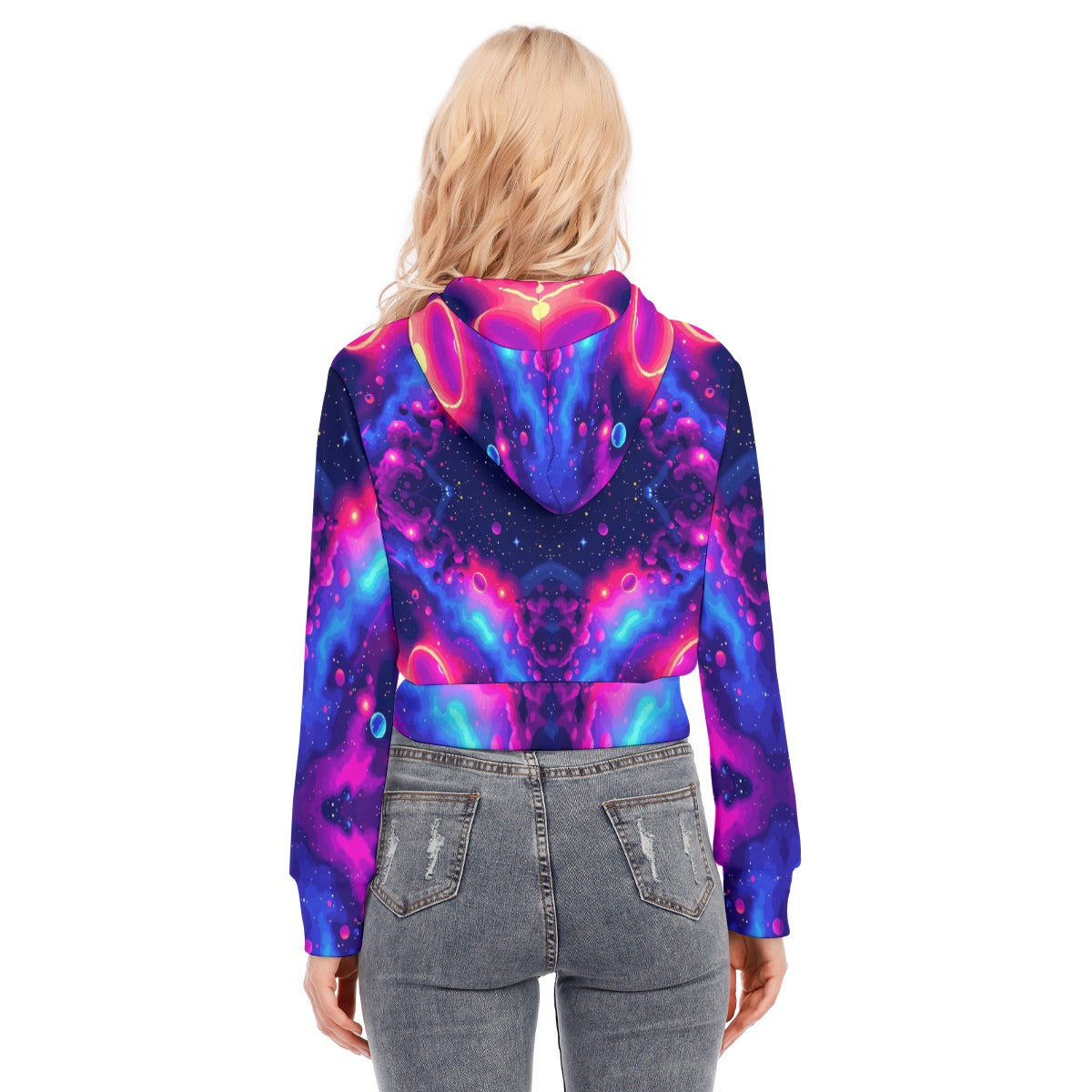 Women's Crop Top Hoodie With Zipper Closure