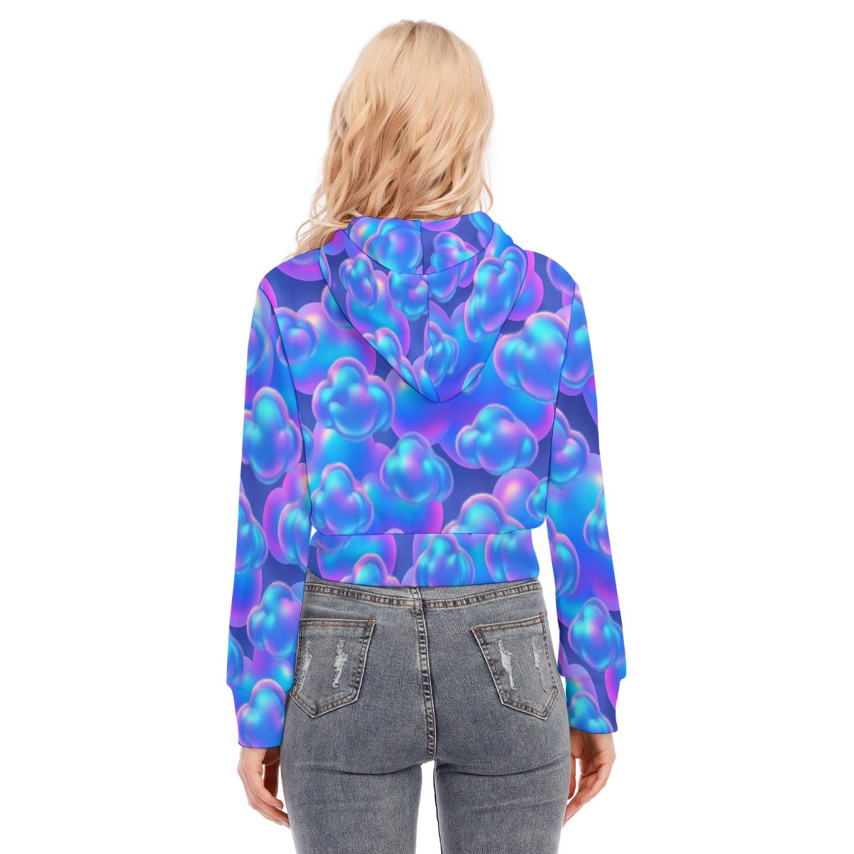 Women's Crop Top Hoodie With Zipper Closure