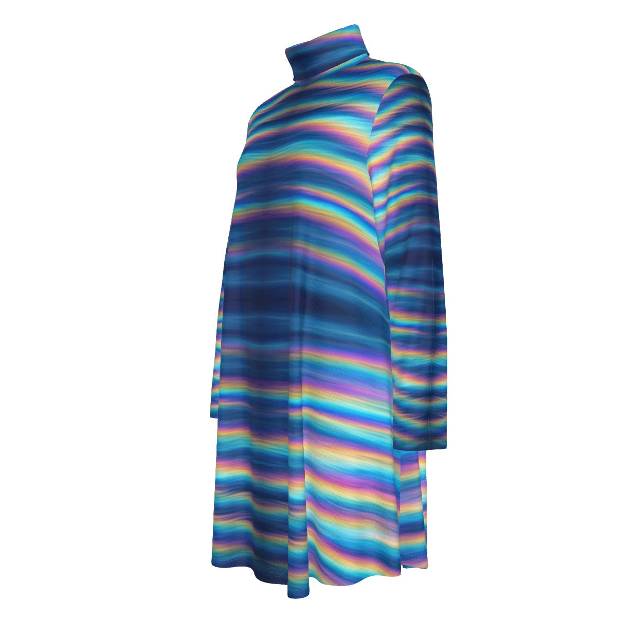 Women's High Neck Dress With Long Sleeve