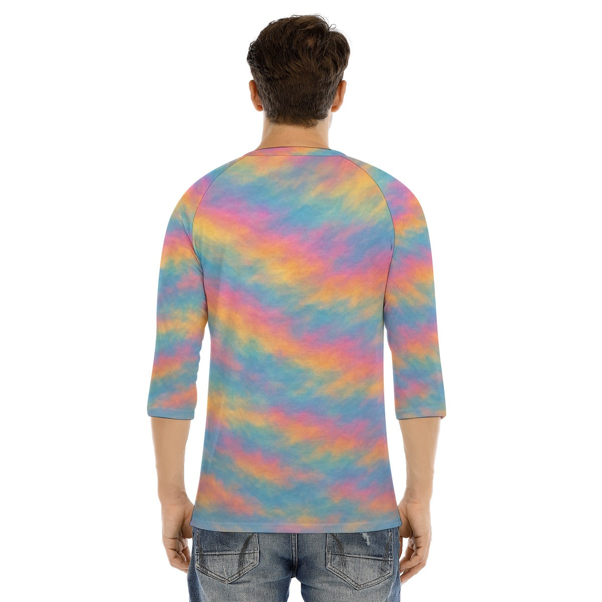 Men's Bracelet Sleeve T-shirt With Button Closure - view 4