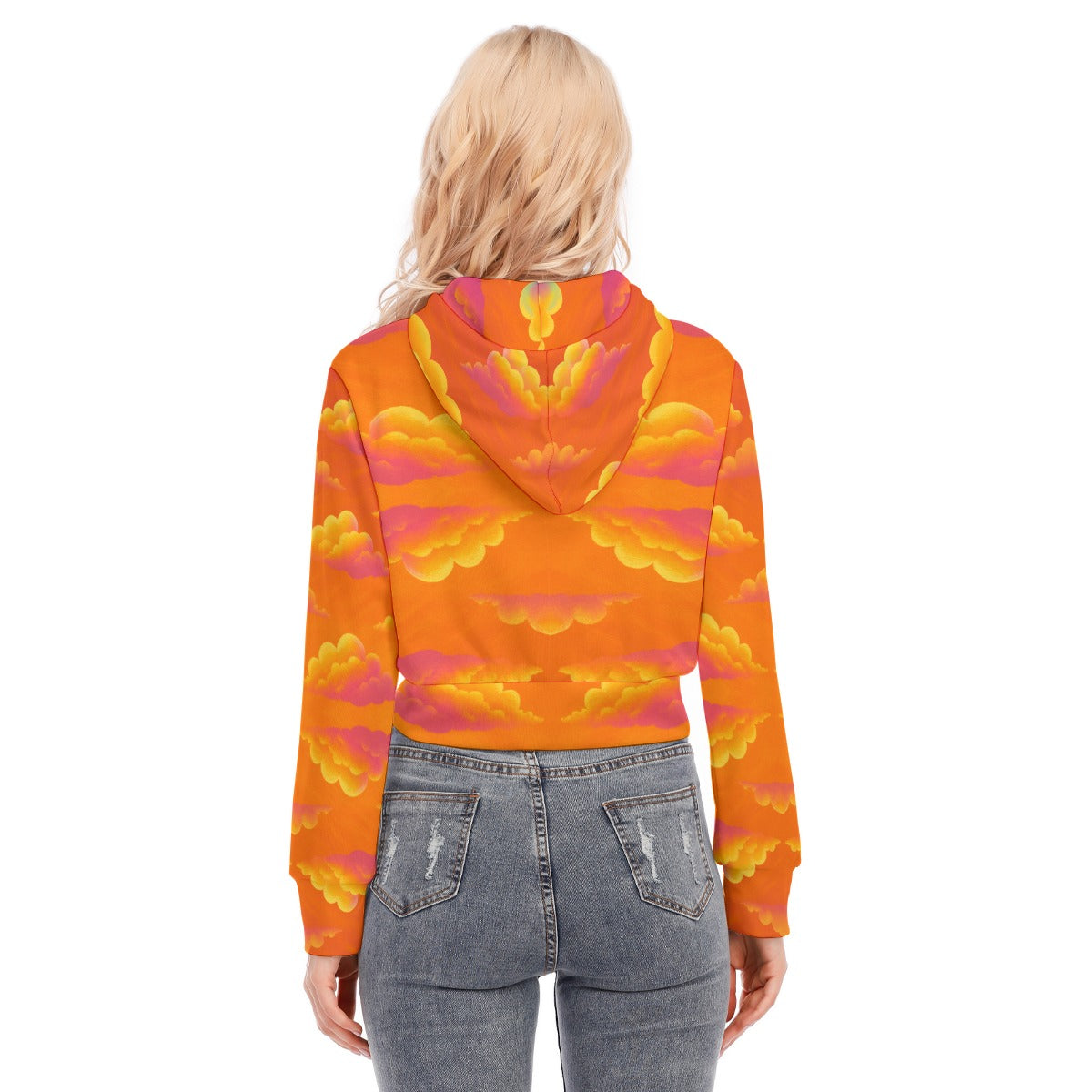 Women's Crop Top Hoodie With Zipper Closure