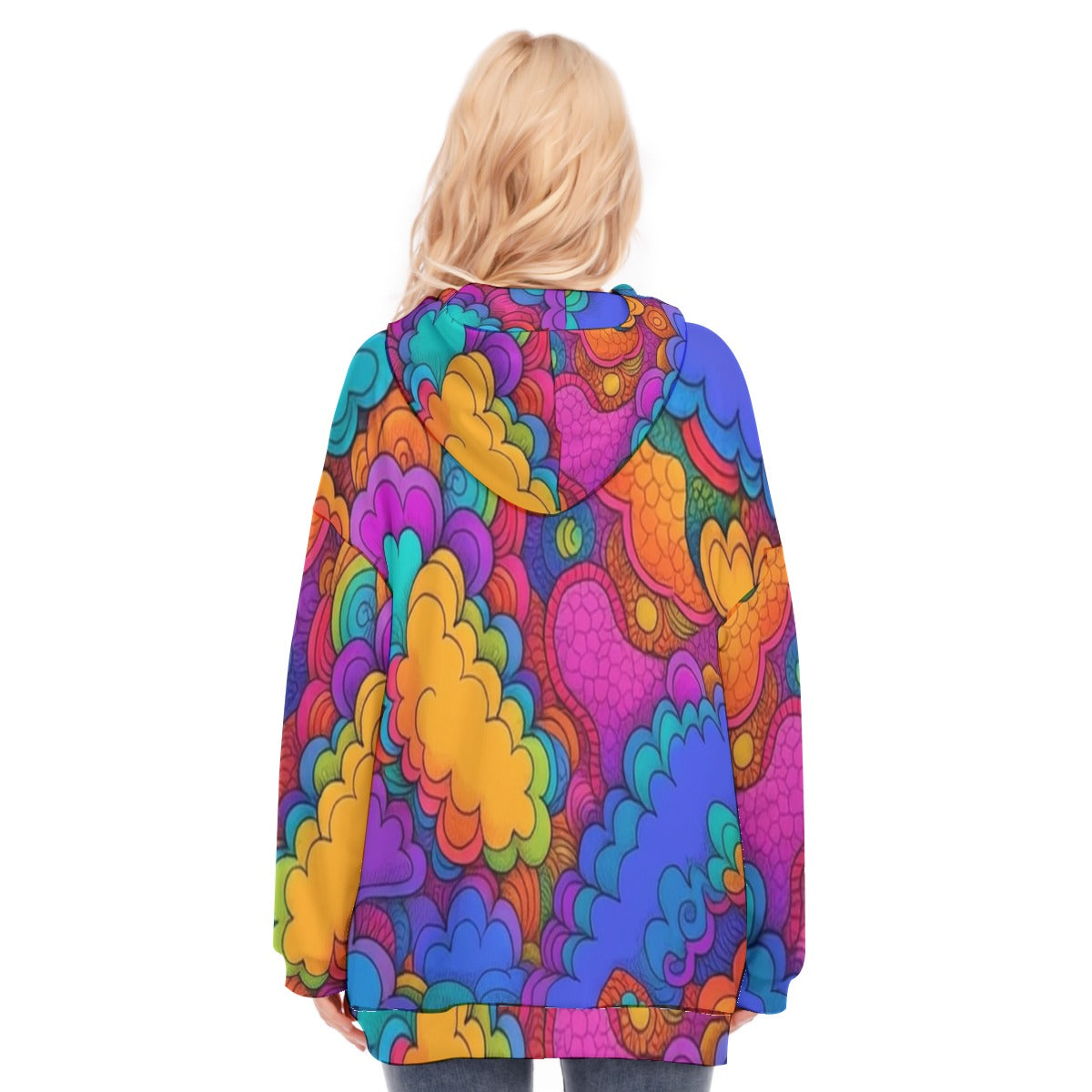 Women's Long Hoodie With Zipper Closure