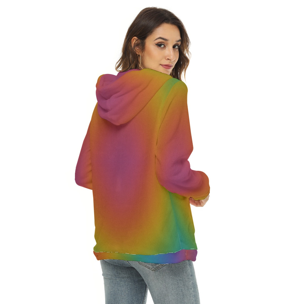 Women's Borg Fleece Hoodie With Half Zip