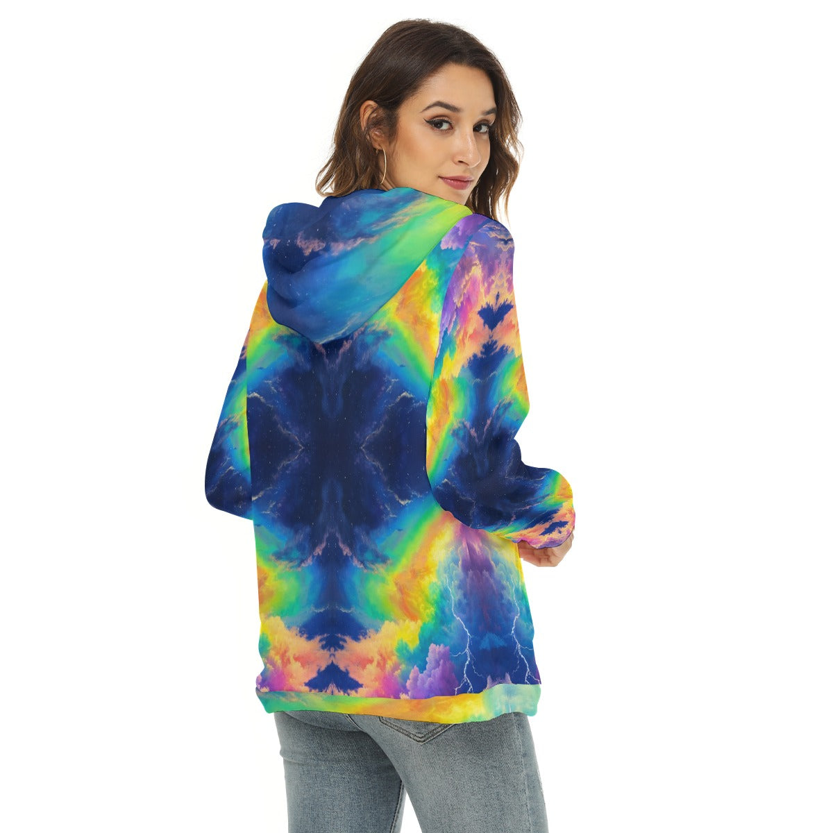 Women's Borg Fleece Hoodie With Half Zip