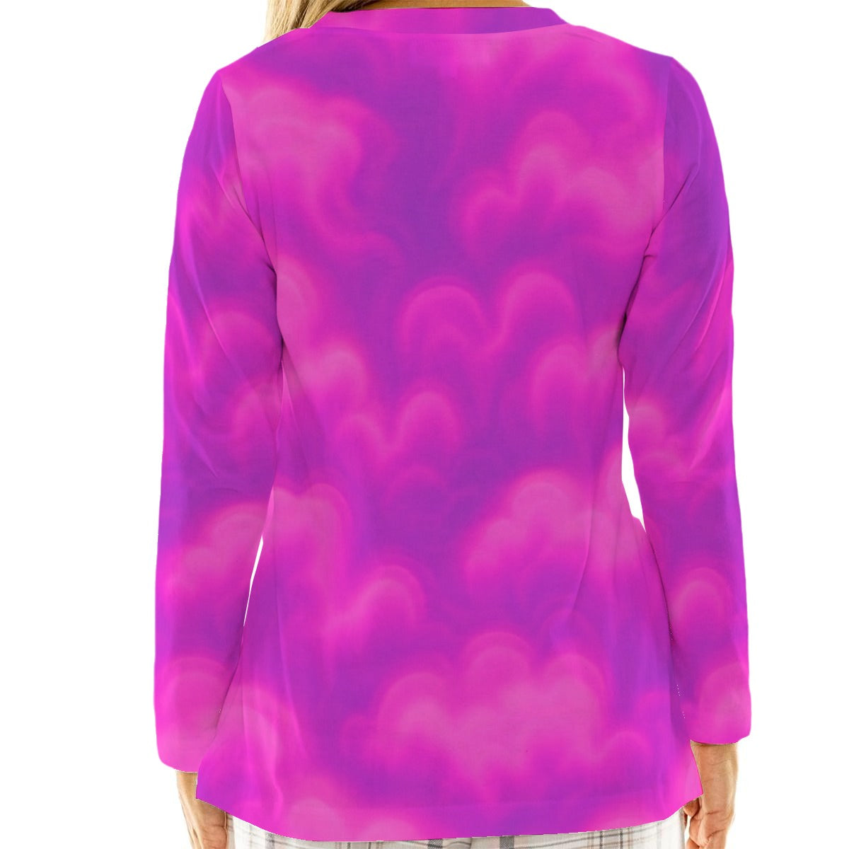 Women's Loose V-Neck T-Shirt With Long Sleeve