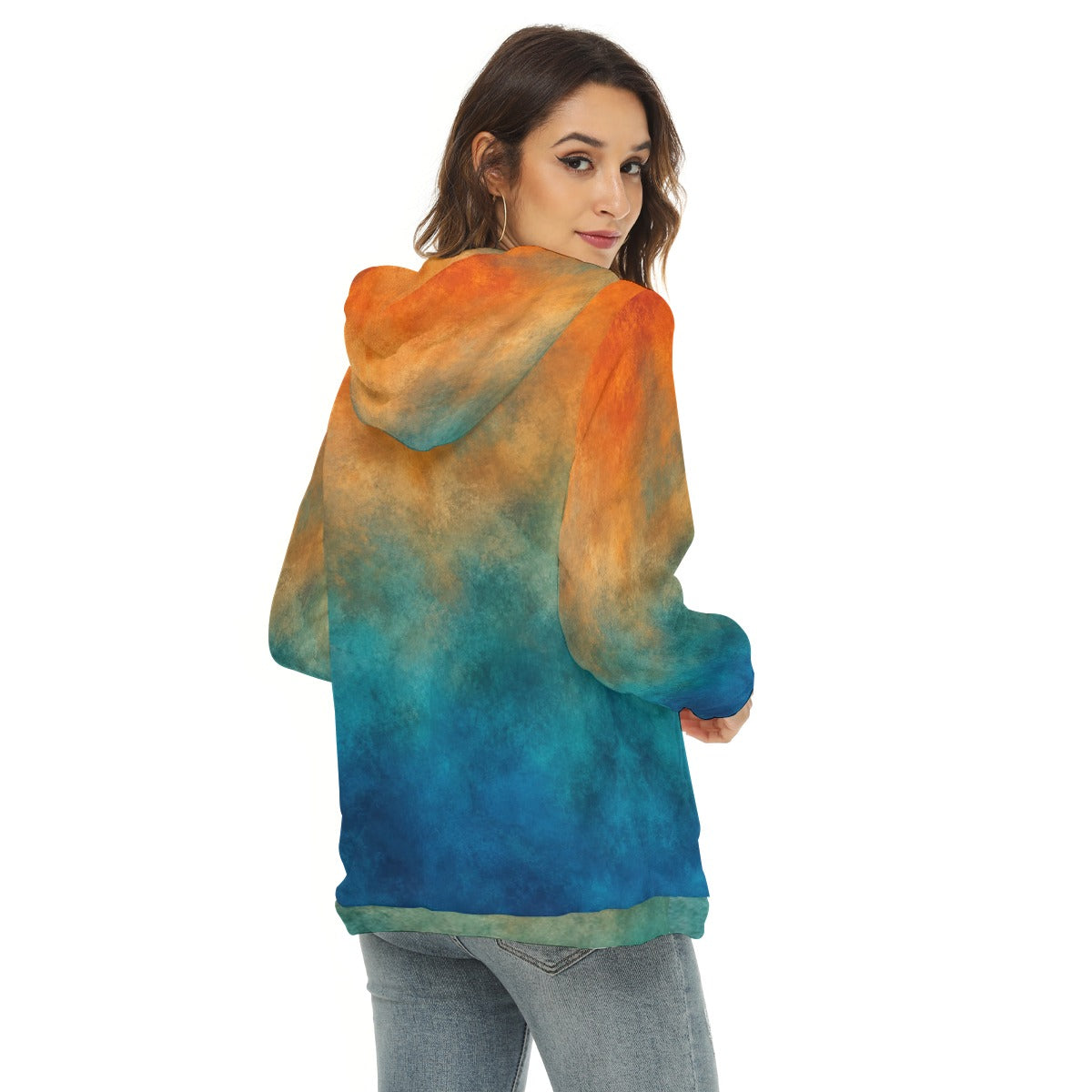 Women's Borg Fleece Hoodie With Half Zip by O’Nimbus – view 4