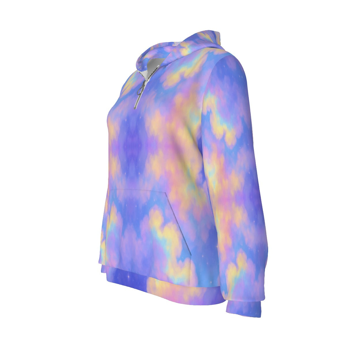 Women's Borg Fleece Hoodie With Half Zip