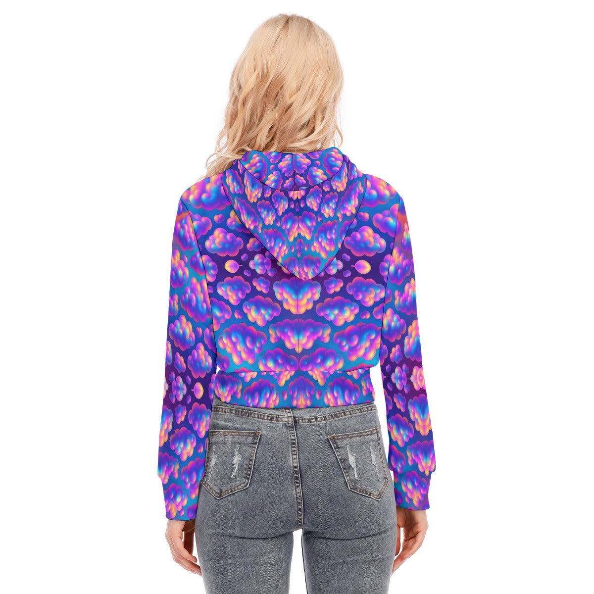 Women's Crop Top Hoodie With Zipper Closure