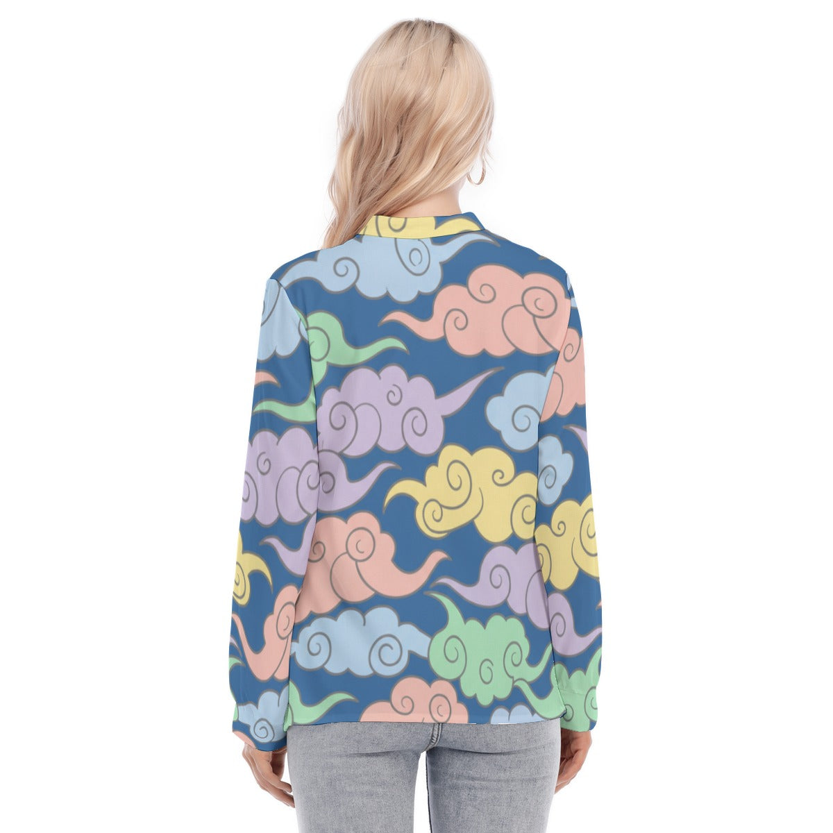 Women's Long Sleeve Blouse With Button Closure