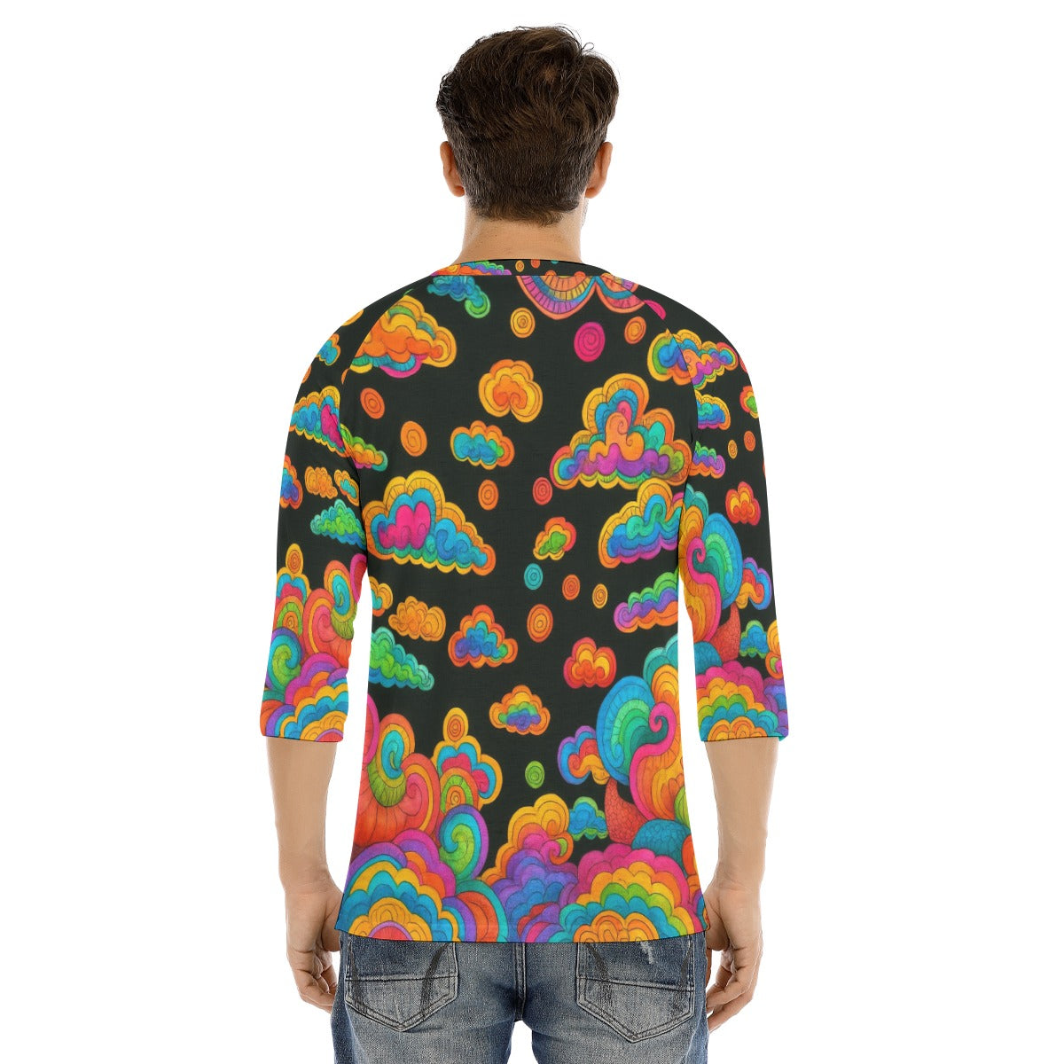 Men's Bracelet Sleeve T-shirt With Button Closure - view 4