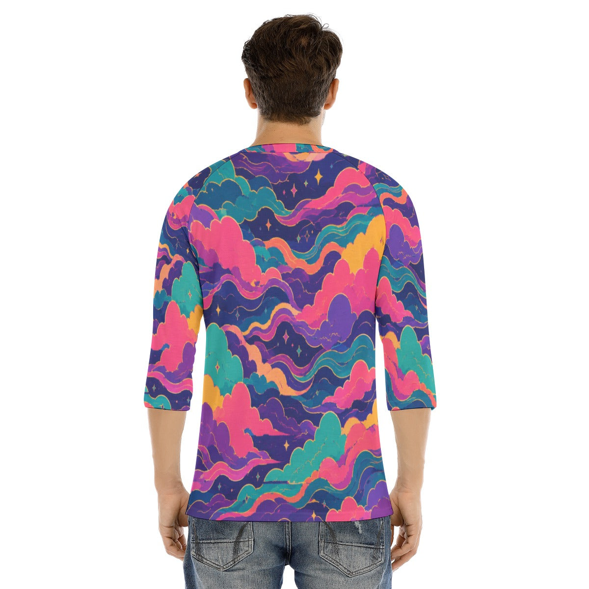 Men's Bracelet Sleeve T-shirt With Button Closure - view 4