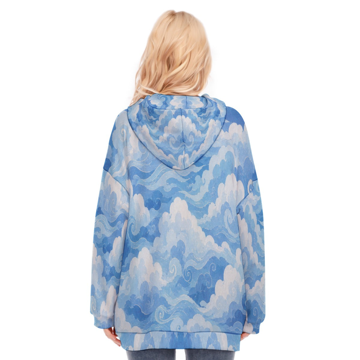 Women's Long Hoodie With Zipper Closure