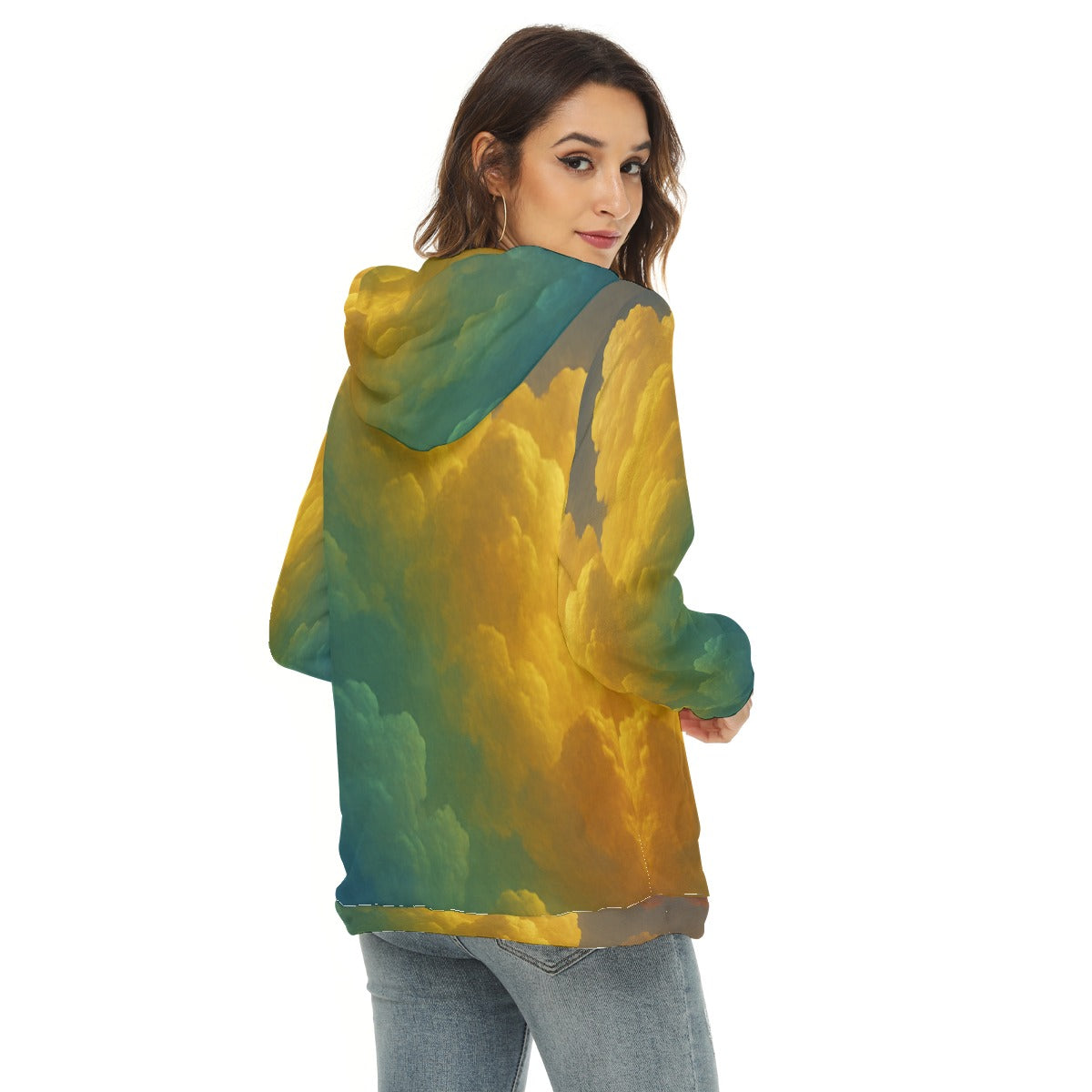 Women's Borg Fleece Hoodie With Half Zip