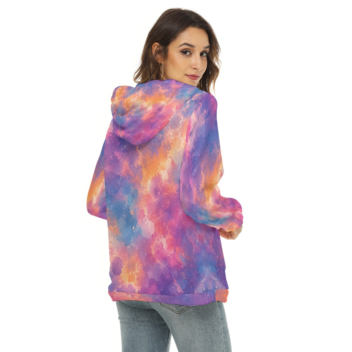 Women's Borg Fleece Hoodie With Half Zip by O’Nimbus – view 4