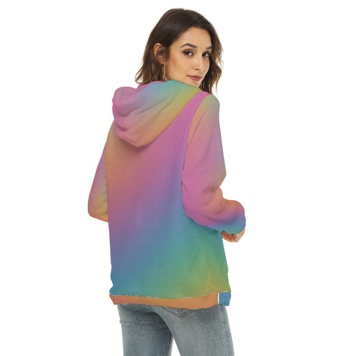 Women's Borg Fleece Hoodie With Half Zip