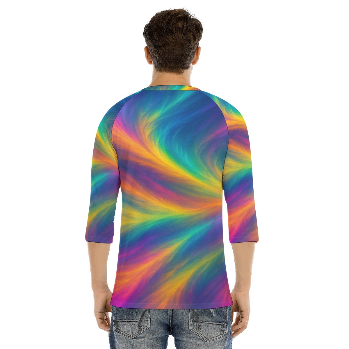 Men's Bracelet Sleeve T-shirt With Button Closure - view 4