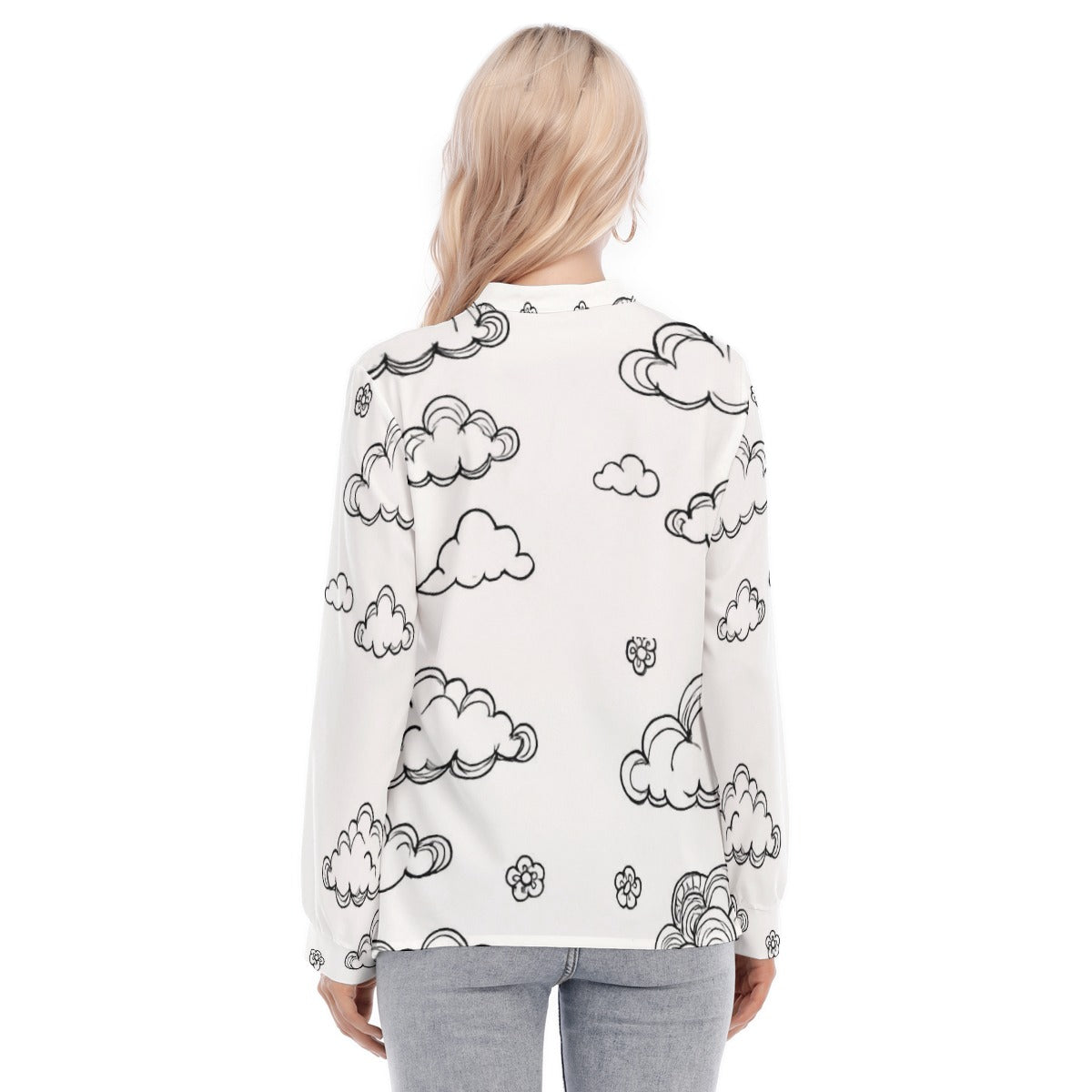 Women's Long Sleeve Blouse With Button Closure
