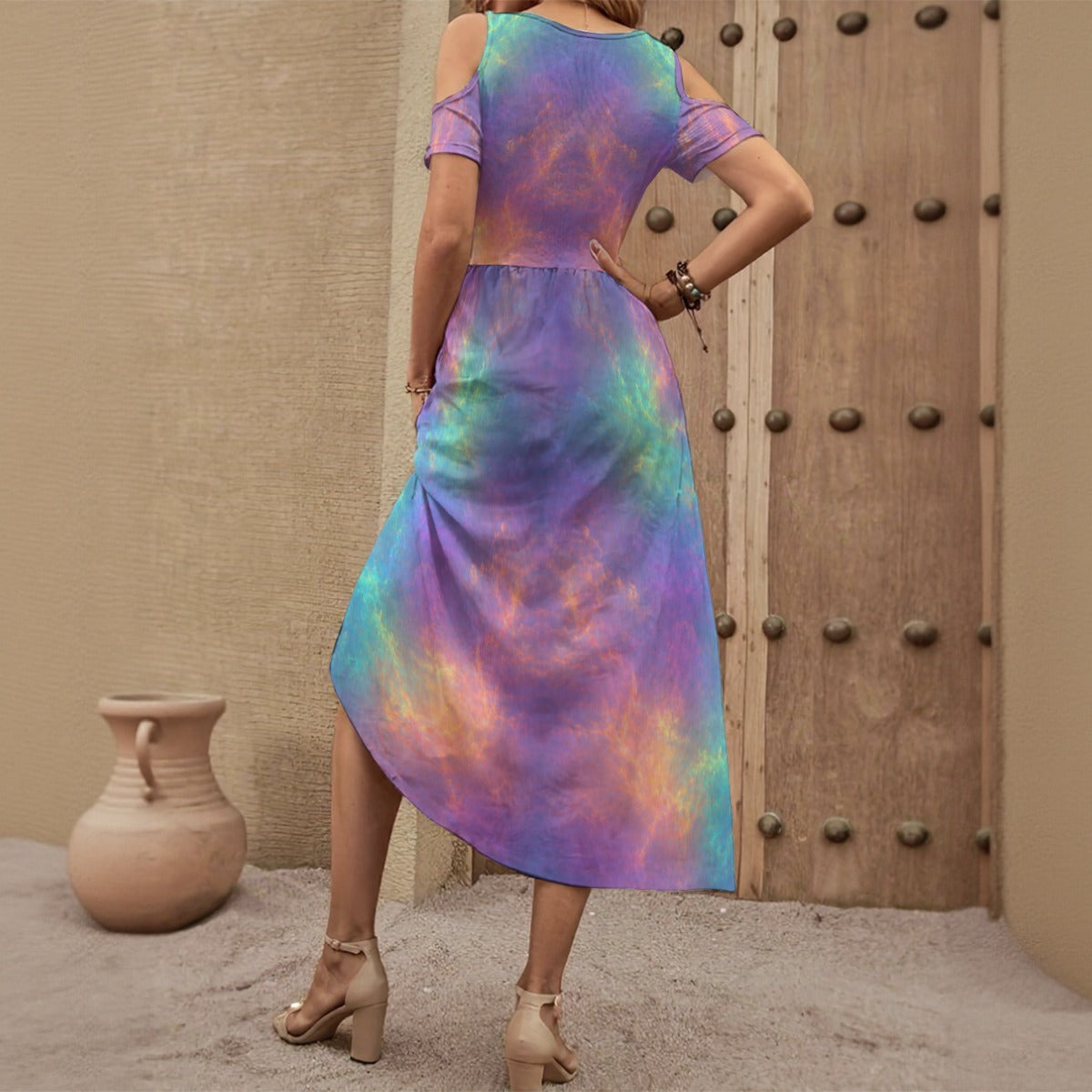 Women's V-neck Off-shoulder Dress