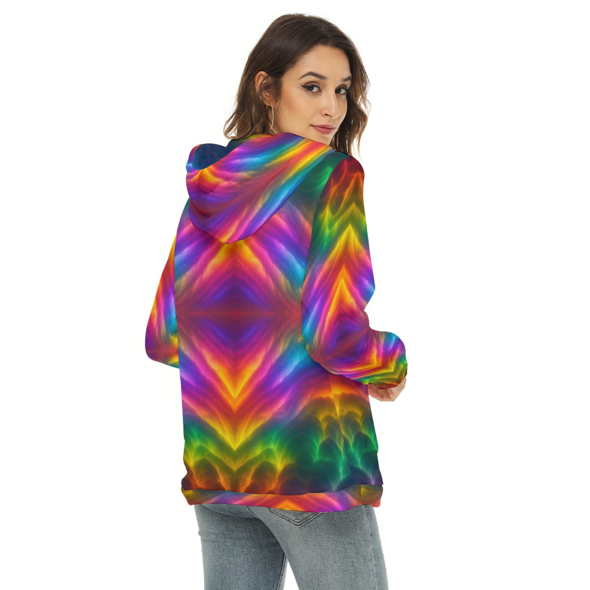 Women's Borg Fleece Hoodie With Half Zip