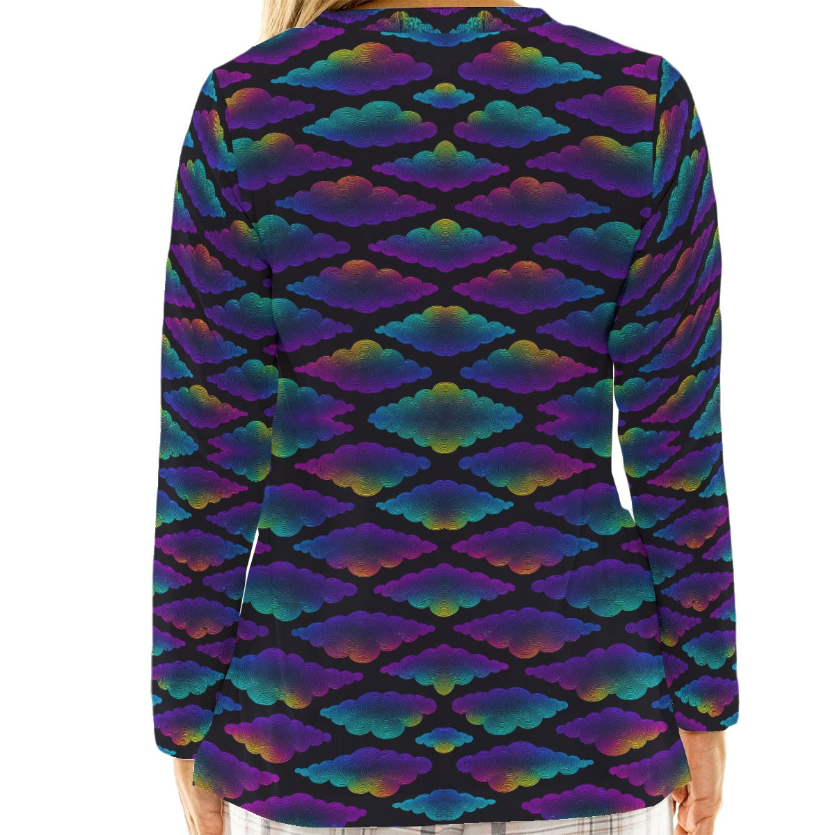 Women's Loose V-Neck T-Shirt With Long Sleeve