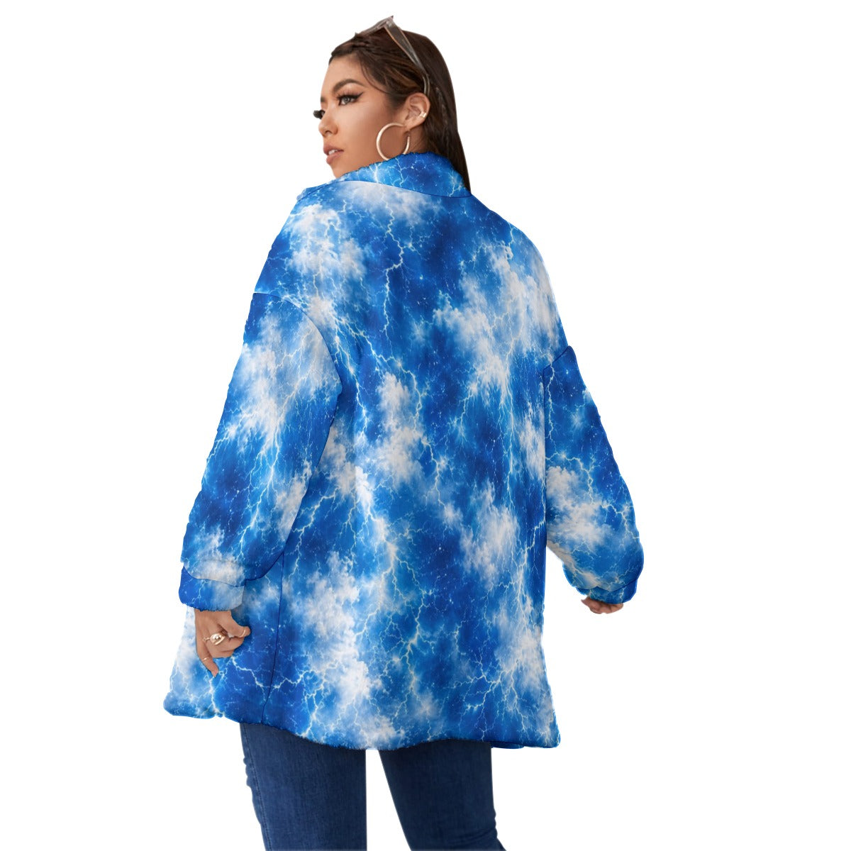 Unisex Borg Fleece Stand-up Collar Coat With Zipper Closure(Plus Size) by O’Nimbus – view 4